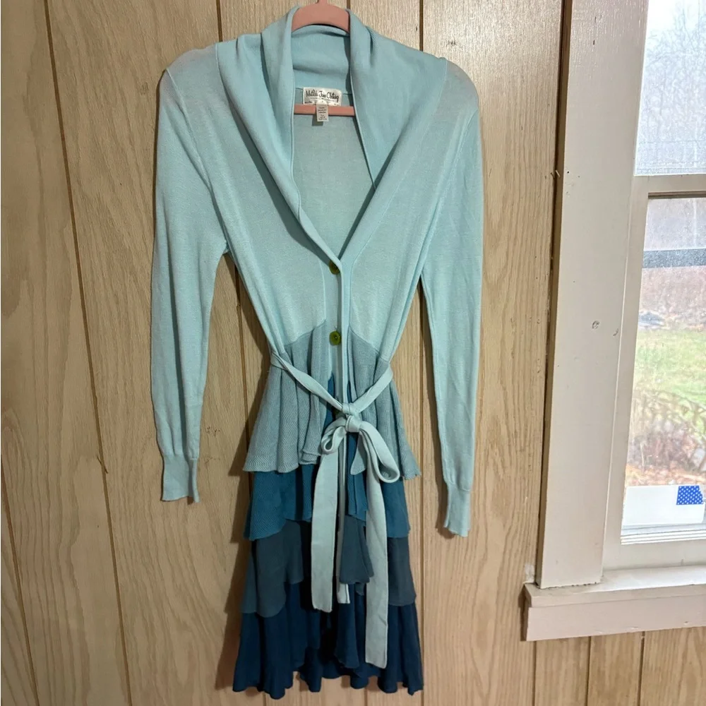 Matilda Jane Mint and Blue Layered Ruffle Cardigan